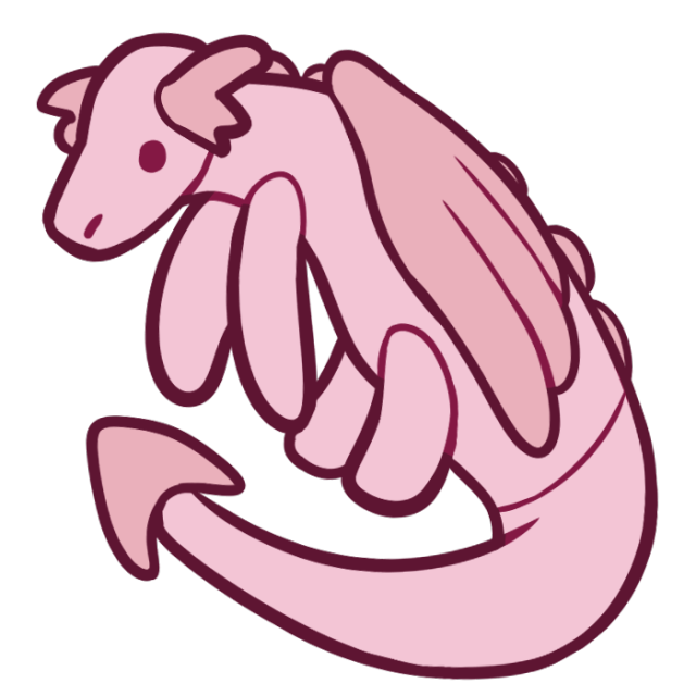 a plush pink dragon